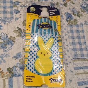Peeps Yellow Easter Bunny Foldable Water Bottle NWT!